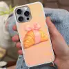 Croissant - Strik - Roze Hoesje iPhone 16 Pro Max met koord klein -sfeer3