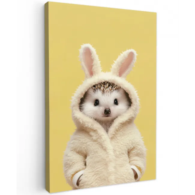 Egel - Paashaas - Kostuum Tuinposter op houten frame 2 cm dik middel -3d