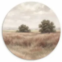 Landschap - Minimalistisch - Beige Wandcirkel kunststof plaat 5mm dik klein -3d