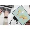 Wereldkaart - Realistisch - Blauw laptophoes neopreen klein -bureau