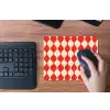 Golvend patroon - Retro - Rood - Beige muismat rubber klein 262 -toetsenbord