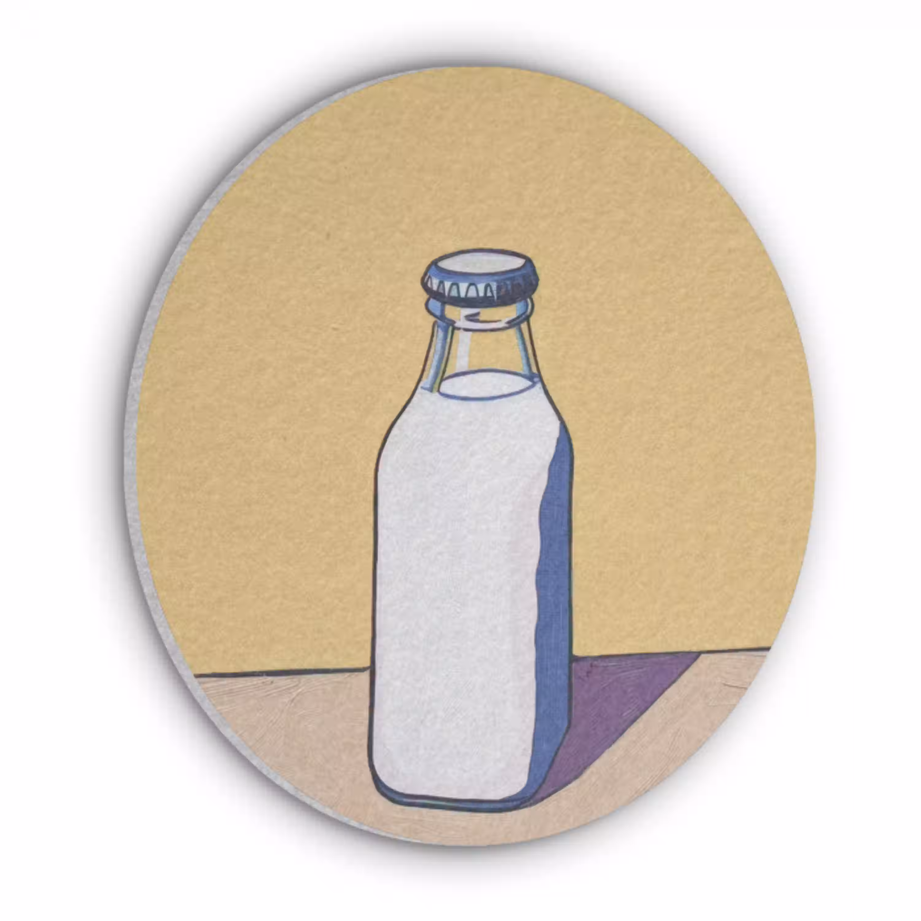 Glazen - Fles - Illustratie - Melk Akoestische PET Vilt - Rond klein -3d