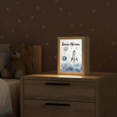Waterverf - Planeten - Sterren - Raket Light Box met kabel (Kinderlampje) klein -sfeer1_kind