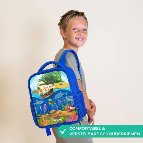 Zeilschip op de oceaan Kinderrugzak - Blauw middel -sfeer3_NL