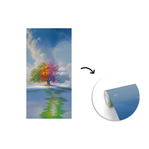 Boom - Seizoenen - Winter - Landschap fotobehang vinyl groot -3d
