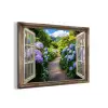 Doorkijk - Hortensia - Pad - Natuur aluminium wit klein -3d