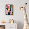Abstract - Roze - Lappen - Vormen - Geel fotolijst zwart zonder passe partout klein -usfeer4_kinderkamer
