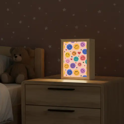Smileys - Kleurrijk - Hartjes Light Box met kabel klein -sfeer1_kind