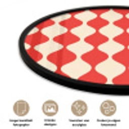 Golvend patroon - Retro - Rood - Beige Fotolijst rond zonder passe partout klein 856 -closeup_NL