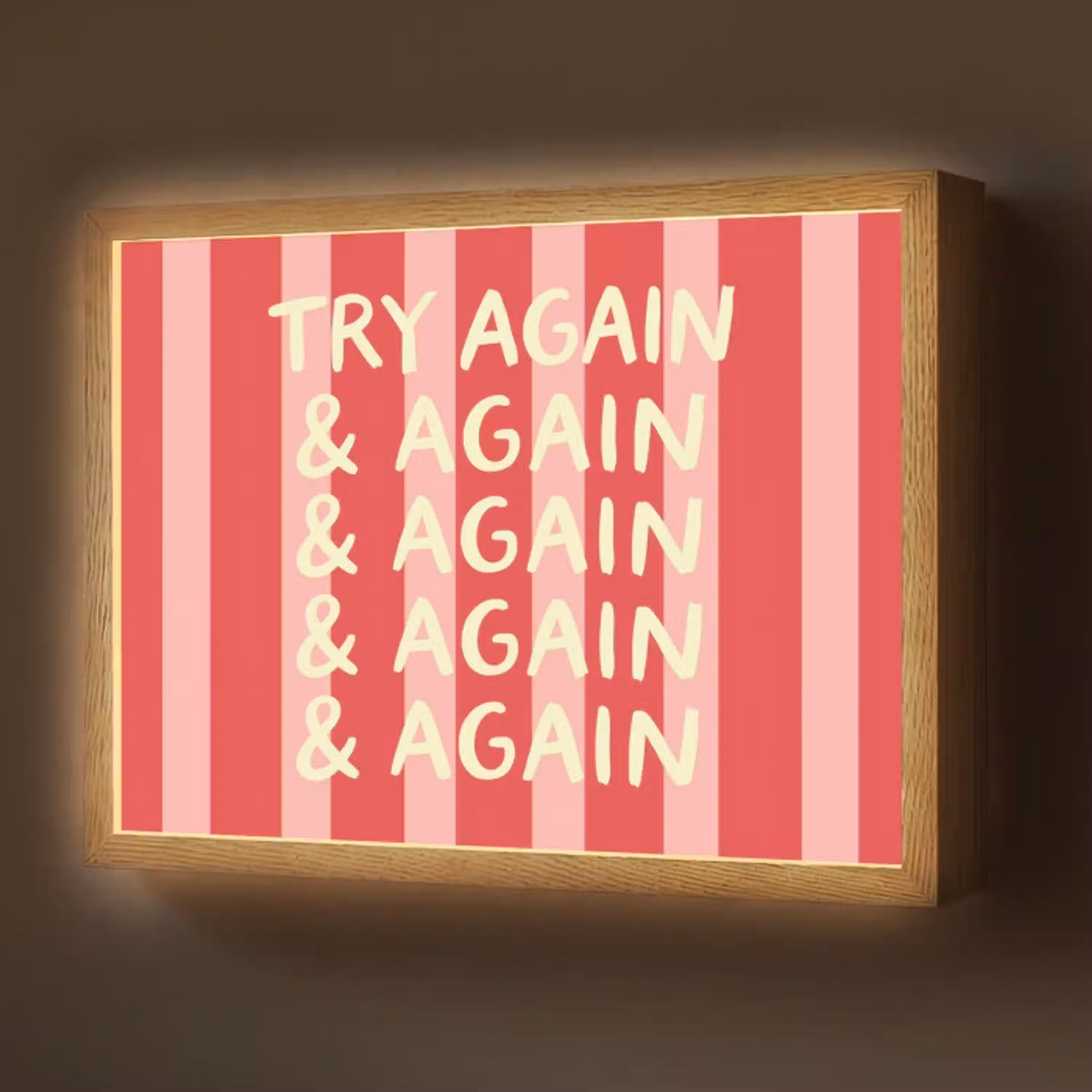 Strepen - Rood - Try again Light Box met batterij (Wandlamp) middel -z3d_website