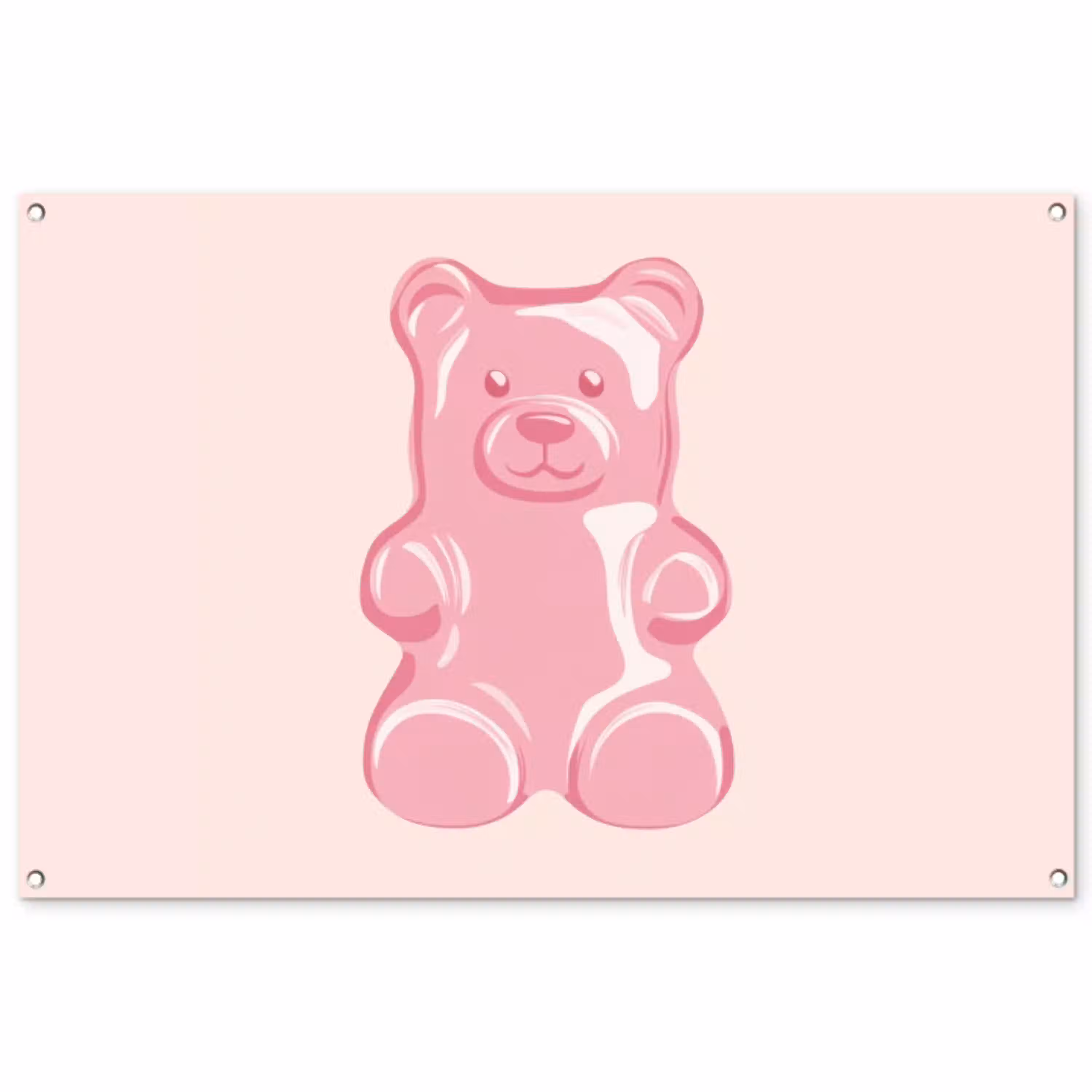 Beer - Roze - Snoep tuinposter los doek groot -3d