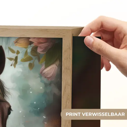 Paard - Natuur - Bloemen - Dieren - Bos Light Box met batterij (Wandlamp kind) middel -USP_websiteprintNL