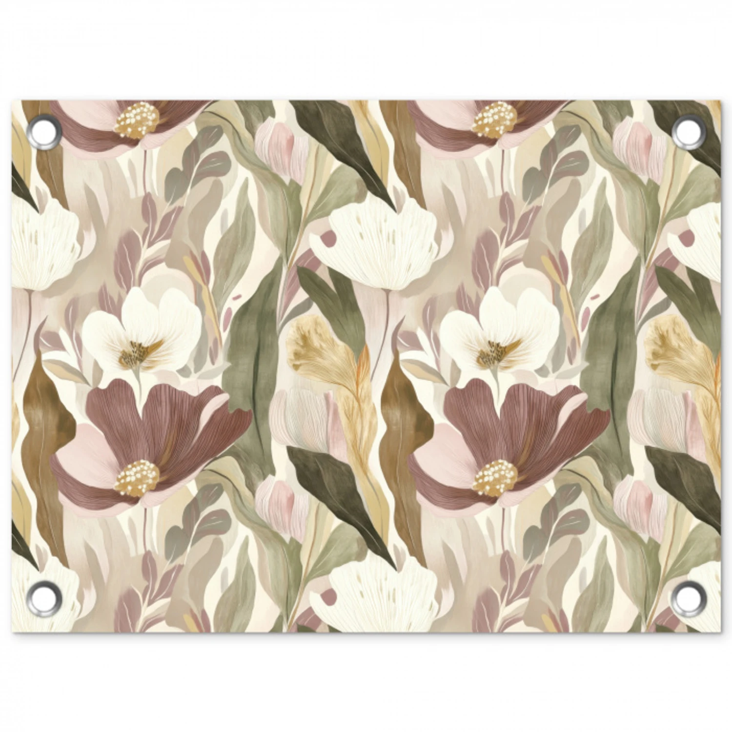 Bloemen - Aquarel - Kleurrijk tuinposter los doek klein 239 -3d