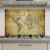 Wereldkaart - Vintage - Antiek - Bruin - Papier keuken achterwand spatscherm klein -3d_website