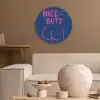 Brutaal - Grappig - Blauw Akoestische PET Vilt - Rond klein -sfeer1