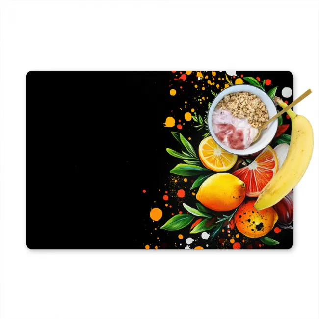 Citroenen - Zwart - Kruiden - Graffiti - Verf Placemat vinyl groot -zzzproduct_Kitchenyeah-website