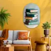 Stapel - Boeken - Groen - Daglicht Wandcirkel Ovaal Glas middel -sfeer4