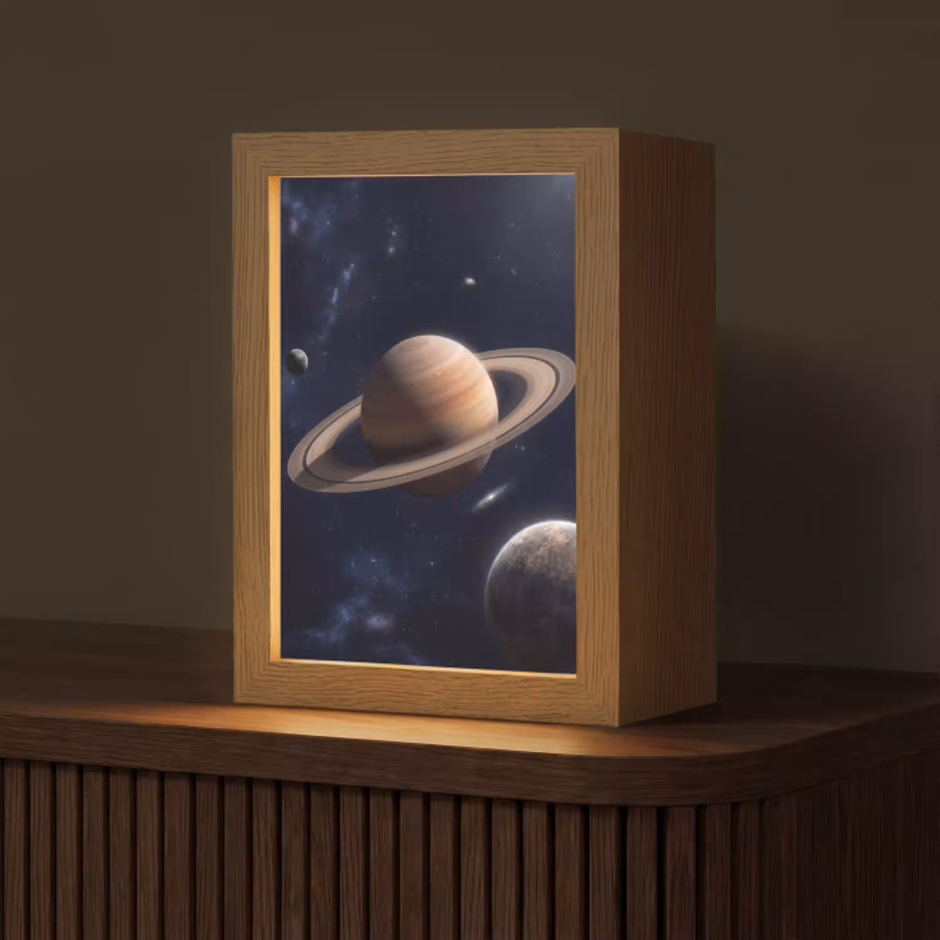 Planeten - Saturnus - Ruimte Light Box met kabel (Tafellamp) klein -z3d_website