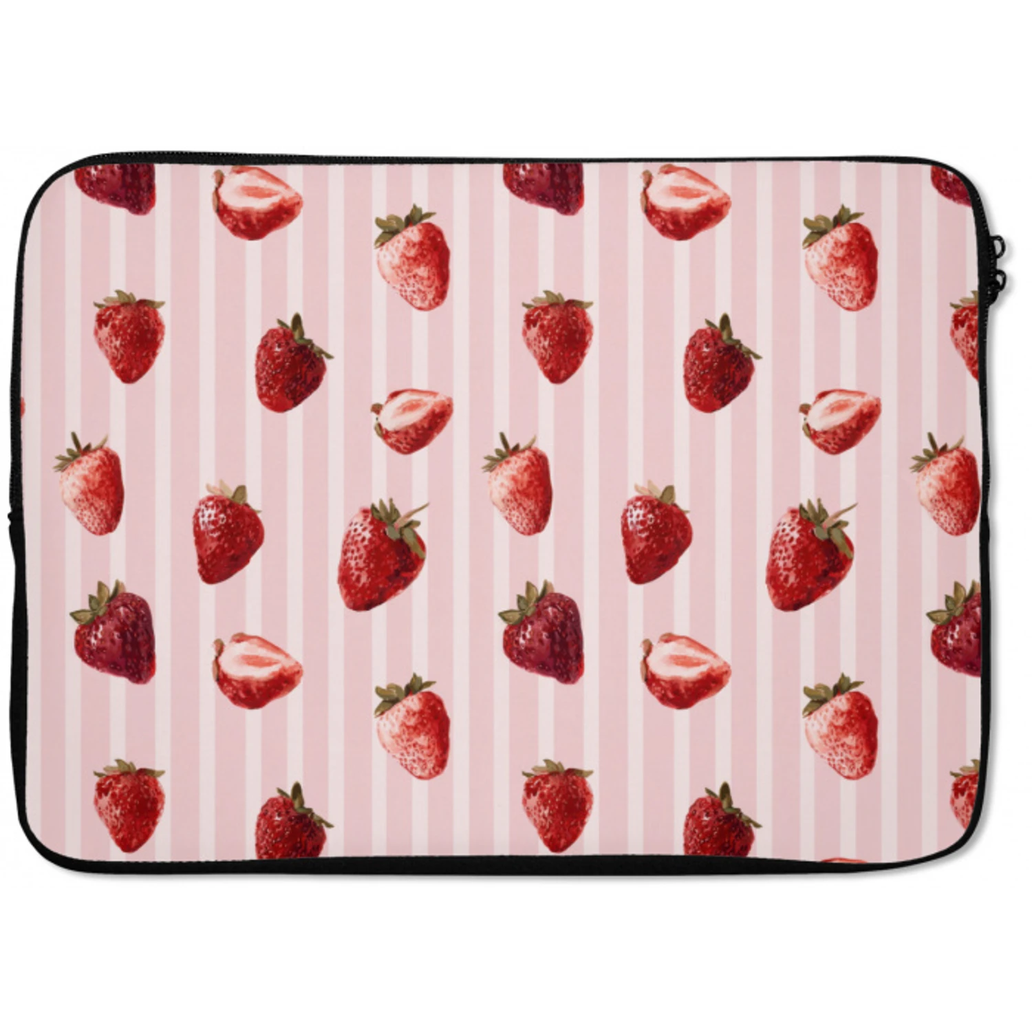 Strepen - Aardbei - Roze laptophoes neopreen klein 279 -zkaufland3dotto