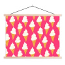 Softijs - Horentje - Roze textielposter latten blank klein 122 -3d