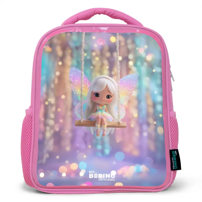 Fee - Elf - Regenboog Kinderrugzak - Roze middel -3d