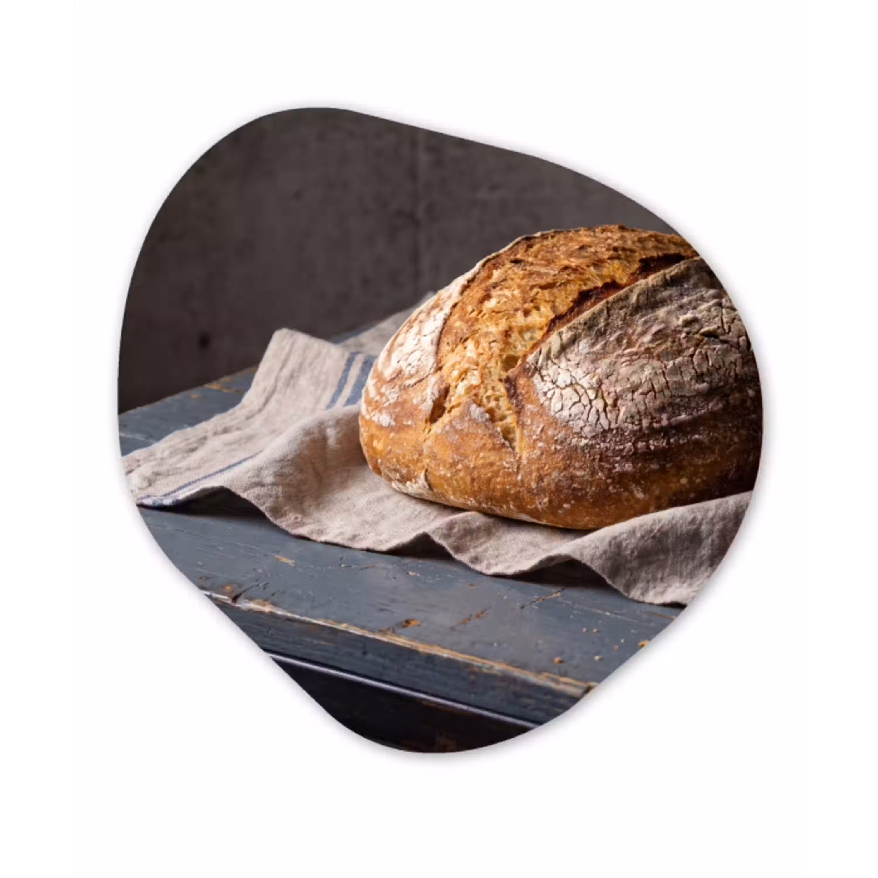 Brood - Rustiek - Eten Wandcirkel Organisch Forex 3mm klein -3d