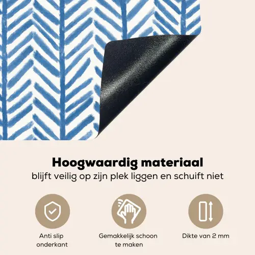 Patroon - Streep - Blauw Inductie beschemer met haakjes klein 777 -ky-onderkant-nl