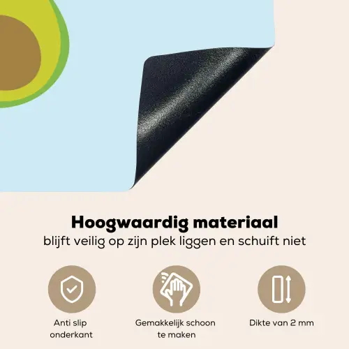 Avocado - Illustratie - Groene - Vrucht Inductie beschemer met haakjes klein -ky-onderkant-nl