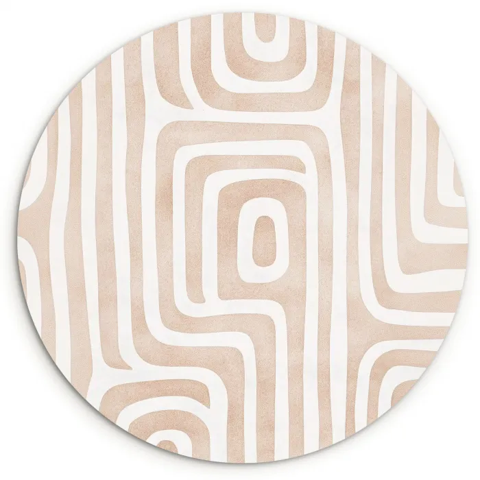 Decoratief - Labyrint - Beige Wandcirkel kunststof plaat 5mm dik klein -3d