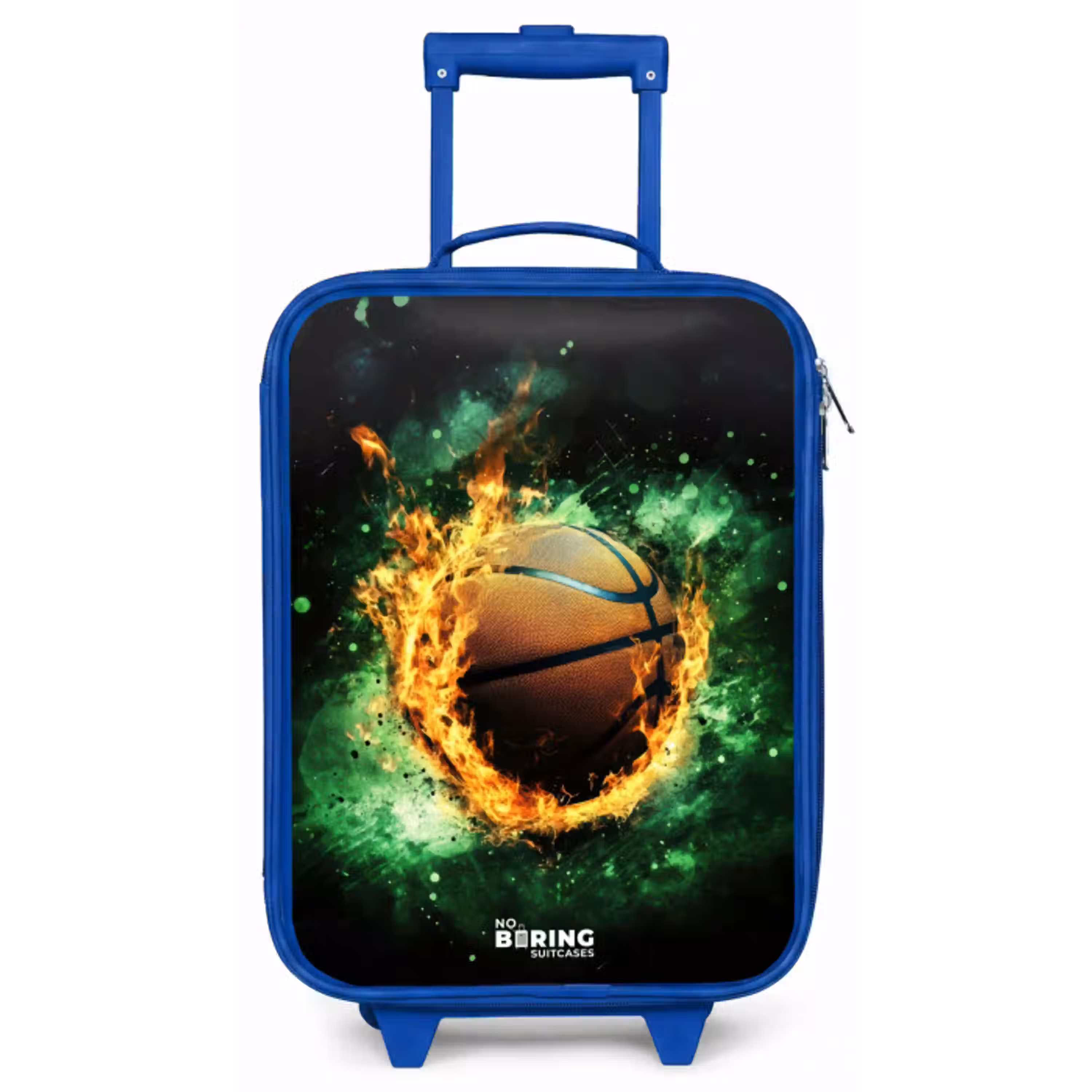 Basketbal in vlammen en explosieve energie Kinderkoffer - Blauw klein -zz3dotto
