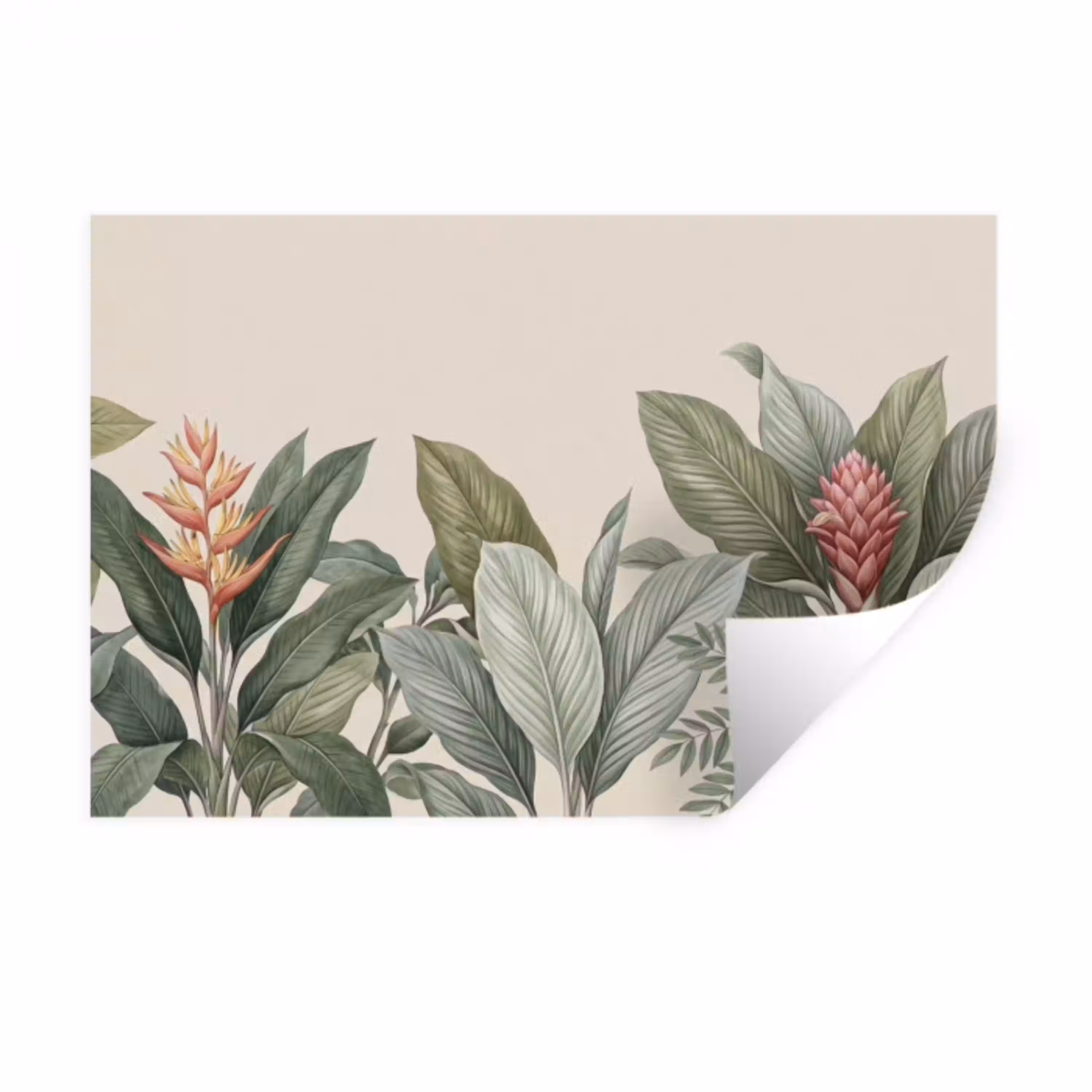 Tropisch - Planten - Modern - Groen Muursticker klein -3d