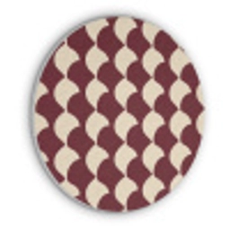 Rood - Tegelpatroon - Crème Akoestische PET Vilt - Rond klein 838 -3d