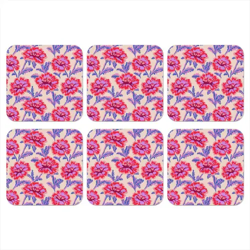 Bloemen - Patroon - Meerkleurig onderzetter kurk middel 366 -3d