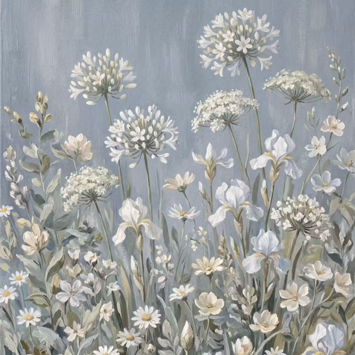 Tapete - Blumen - Botanisch - Blau