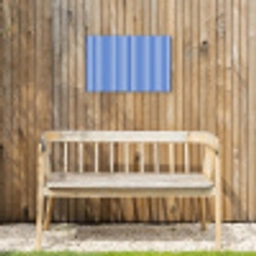 Klassiek - Strepen - Blauw Tuinposter op houten frame 2 cm dik klein 845 -sfeer4