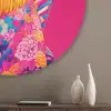 Haan - Kleurrijk - Kimono - Roze Akoestische PET Vilt - Rond klein -sfeer5_closeup