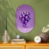 Druif - Disco - Glitter - Paars Wandcirkel Ovaal Forex klein -sfeer2
