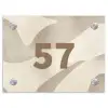 Beige organisch - Traditioneel Naambord Rechthoek middel -3d
