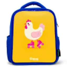 Kip - Rolschaatsen - Geel Kinderrugzak - Blauw middel -3d