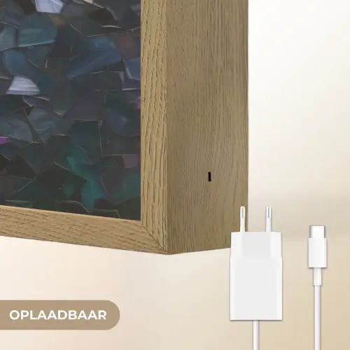 Glasstukjes - Leliebladeren - Vis - Oranje Light Box met batterij (Wandlamp) middel -USP_websiteoplaadbaarNL