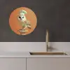 Kerkuil - Koksmuts - Oranje - Vogel KitchenYeah - Keuken - Wandcirkel Forex klein -sfeer1