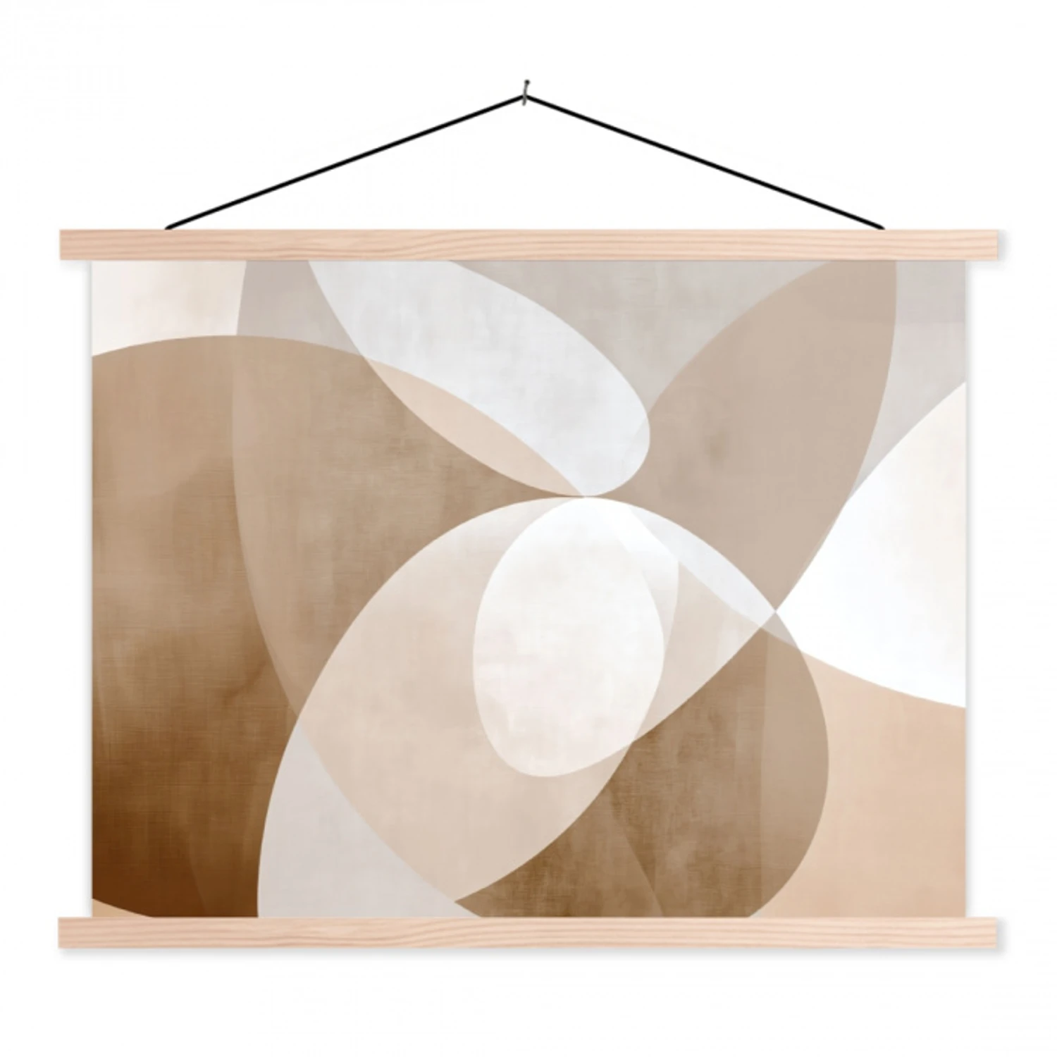 Ovale vormen - Transparant - Zachte overgang textielposter latten blank klein -3d