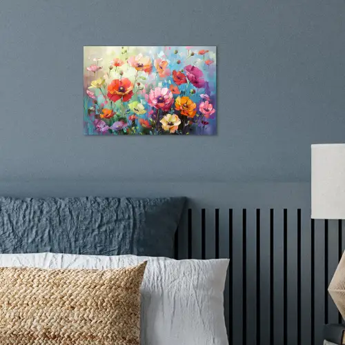 Bloemen - Kleurrijk - Waterverf - Natuur - Zomer poster papier klein -sfeer2