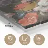 Stilleven met bloemen en een horloge - Schilderij van Abraham Mignon plexiglas 5mm klein -sfeer2