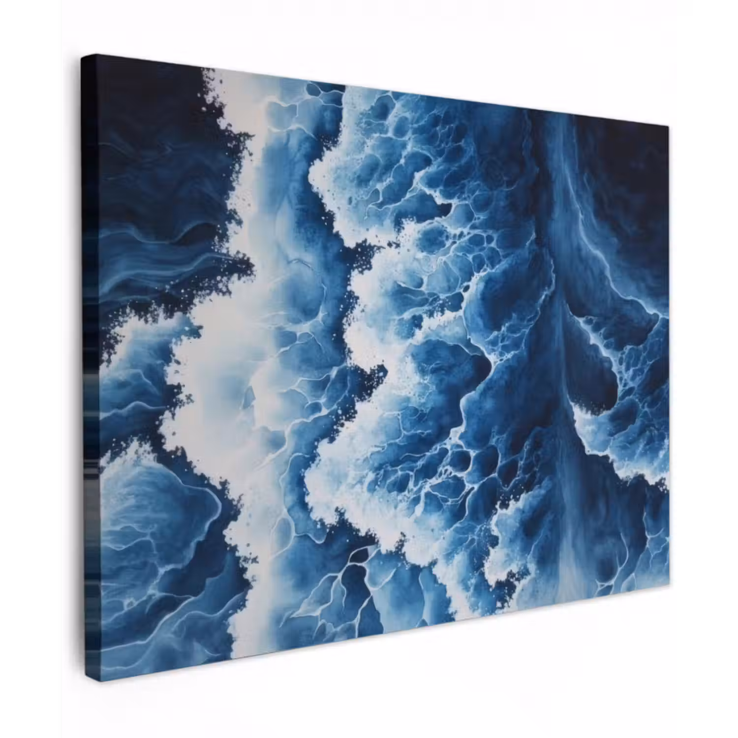 Leinwandbild - Wellen - Blau - Schaumstoff
