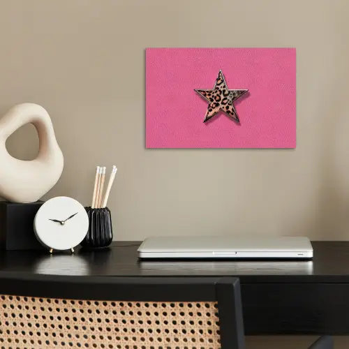 Ster - Luipaard - Print - Roze poster papier klein -sfeer1