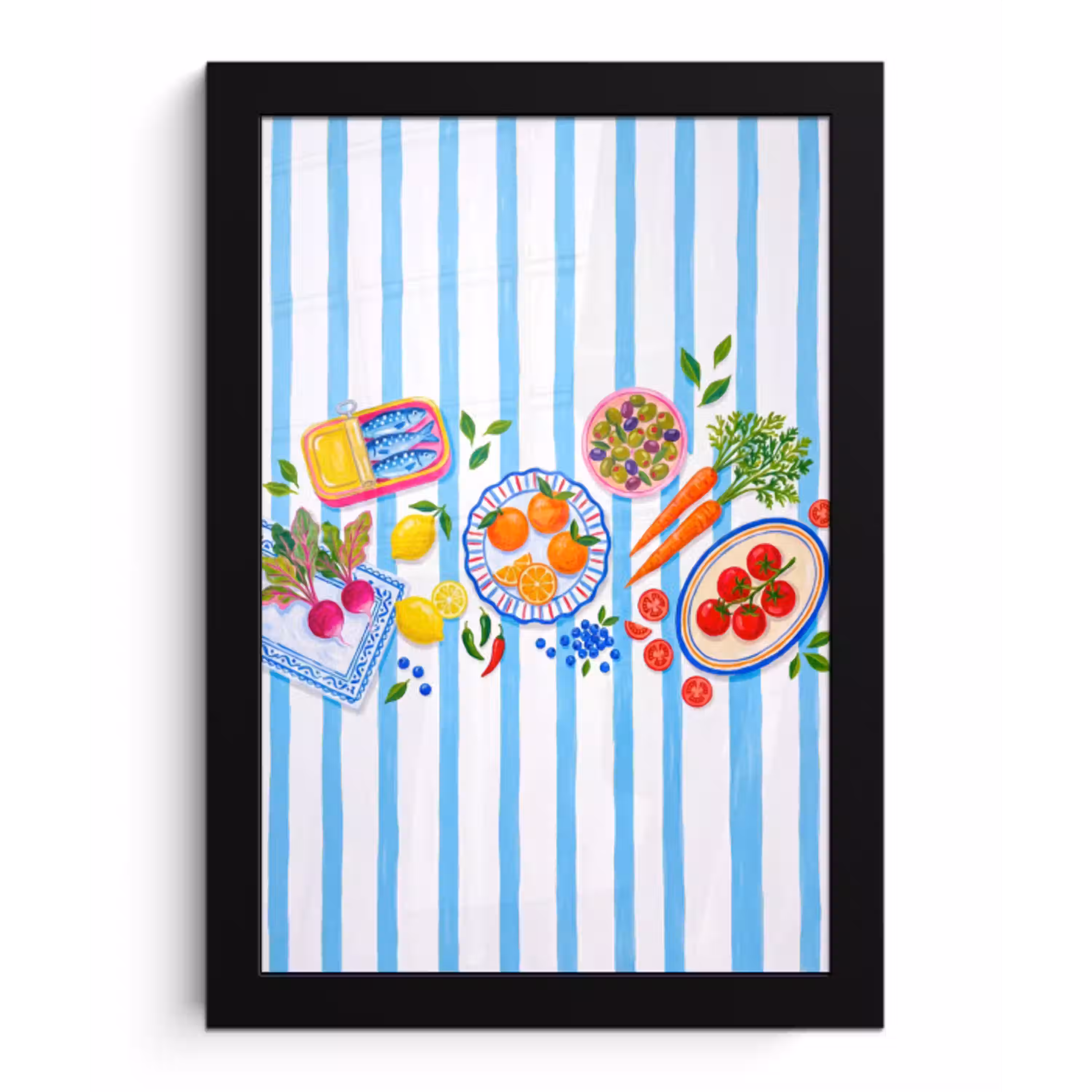 Eten - Vers - Illustratie fotolijst zwart zonder passe partout klein -3d