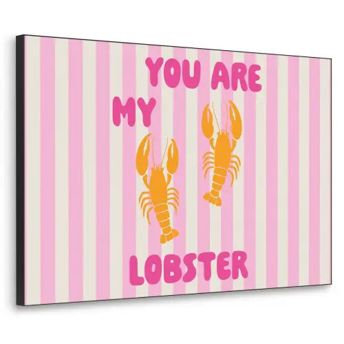 Lobster - Love - Valentijn Textielframe zwart klein -3d