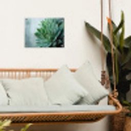 Vetplant - Bladeren - Groen - Wazig tuinposter los doek klein -sfeer7