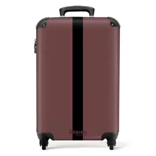 Minimal - Kastanjebruin met zwarte streep NBS - Handbagage koffer - Unisex middel -productfoto_recht